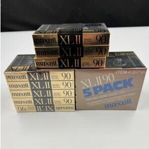 Maxell SEALED 8 Cassette IEC XL II 90 Blank Tapes High Resonance 2 Packs 5
